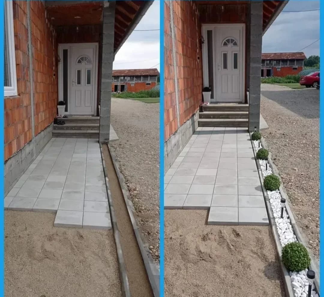 Uređenje dvorišta, betonske ploče i ivičnjaci